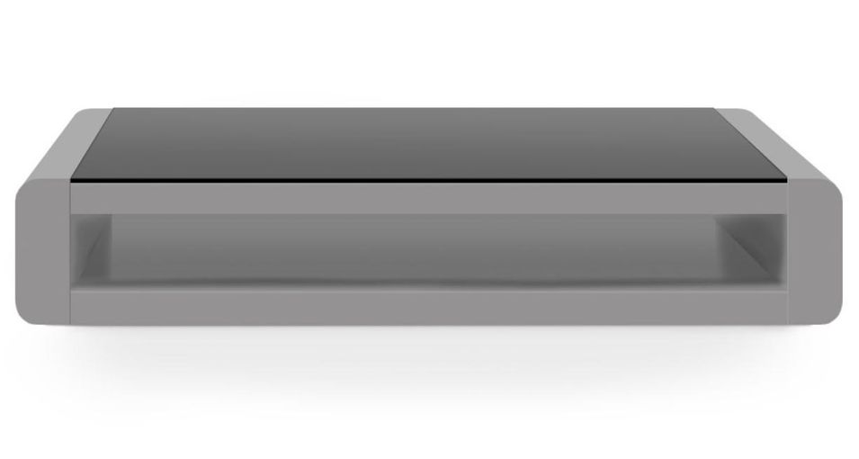 Table basse Laquée Gris clair et Verre teinté Kero - Photo n°1