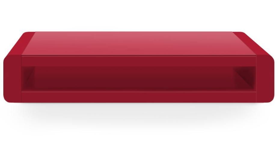 Table basse Laquée Rouge et Verre teinté rouge Kero - Photo n°1