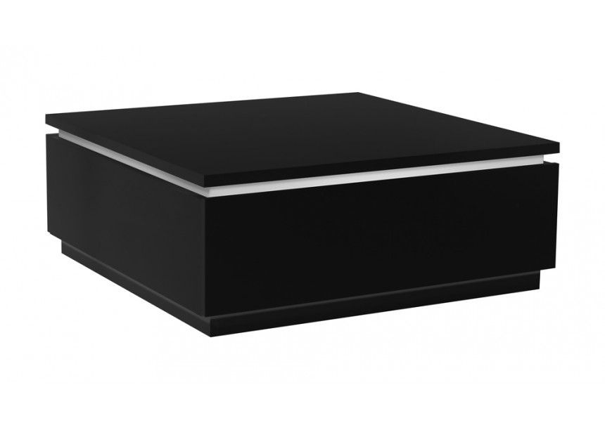 Table basse lumineuse noire laquée Kiela - Photo n°1