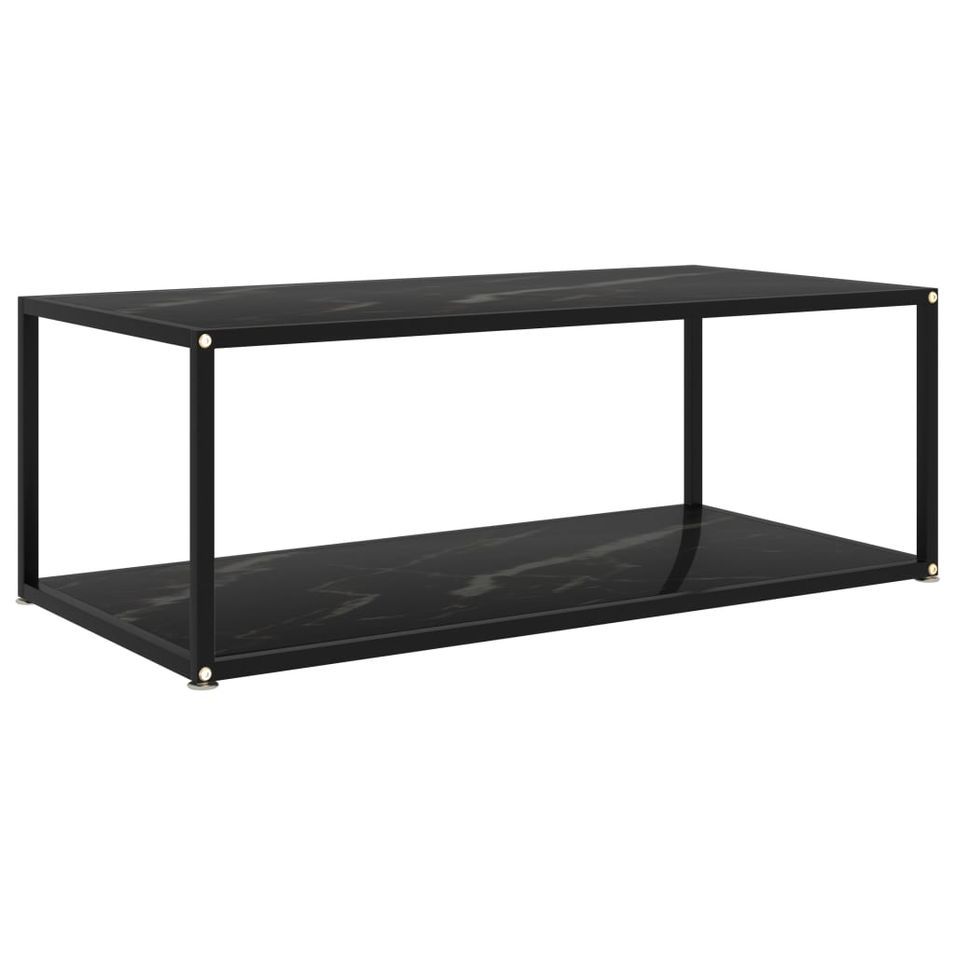 Table basse Noir 100x50x35 cm Verre trempé 2 - Photo n°1