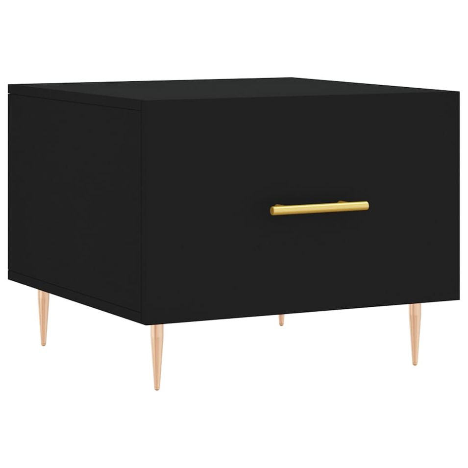 Table basse Noir 50x50x40 cm Bois d'ingénierie - Photo n°1