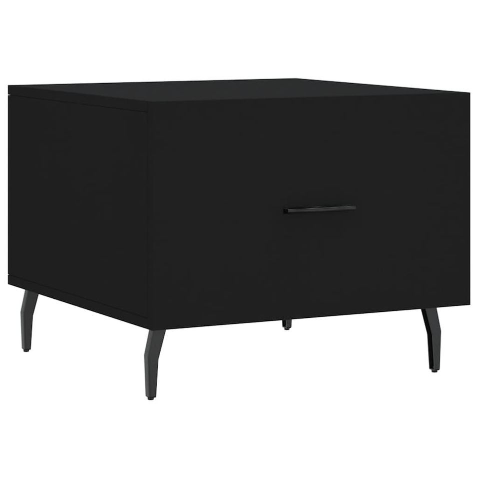 Table basse Noir 50x50x40 cm Bois d'ingénierie - Photo n°1