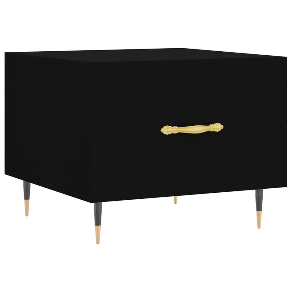 Table basse Noir 50x50x40 cm Bois d'ingénierie - Photo n°1