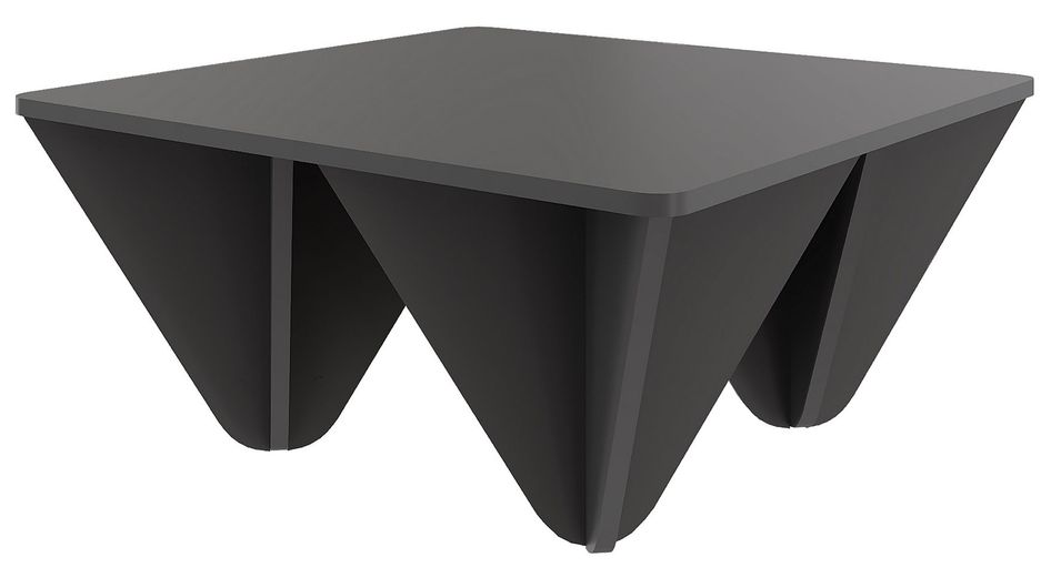 Table basse originale carrée anthracite Diako 80 cm - Photo n°1