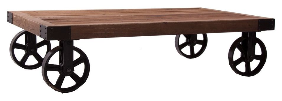 Table basse orme massif clair et métal noir Piato 140 cm - Photo n°1