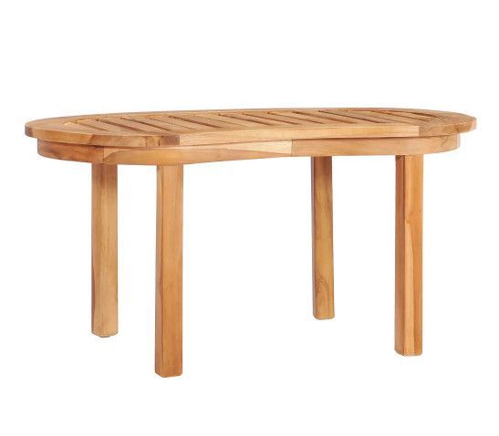 Table basse ovale teck massif clair Jarko - Photo n°1