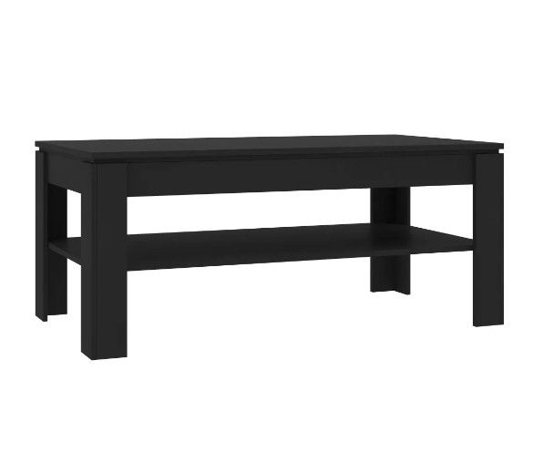 Table basse rectangulaire 2 plateaux bois noir Modra - Photo n°1