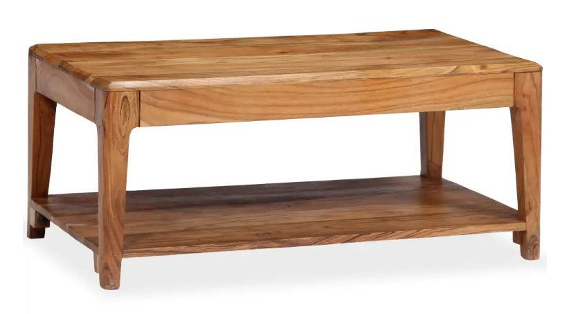 Table basse rectangulaire acacia massif clair Guil - Photo n°1