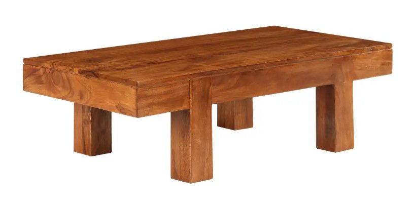 Table basse rectangulaire acacia massif foncé Guil - Photo n°1