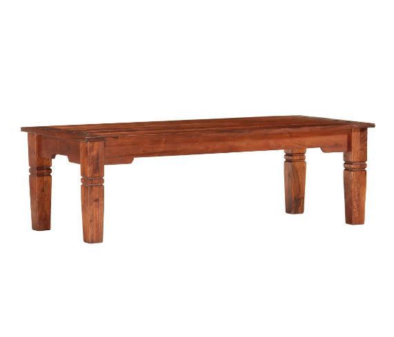 Table basse rectangulaire acacia massif foncé Palie - Photo n°1