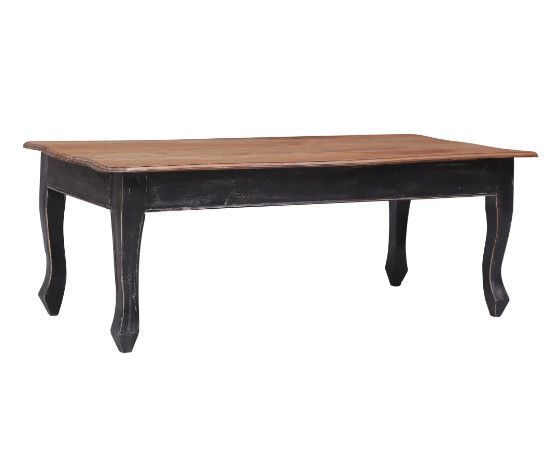 Table basse rectangulaire acajou massif clair et noir Jeannel - Photo n°1