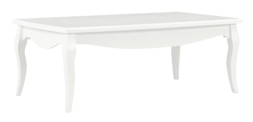 Table basse rectangulaire bois et pin massif blanc Bart - Photo n°1