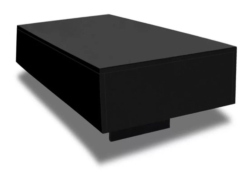 Table basse rectangulaire bois noir brillant Winter L 85 - Photo n°1