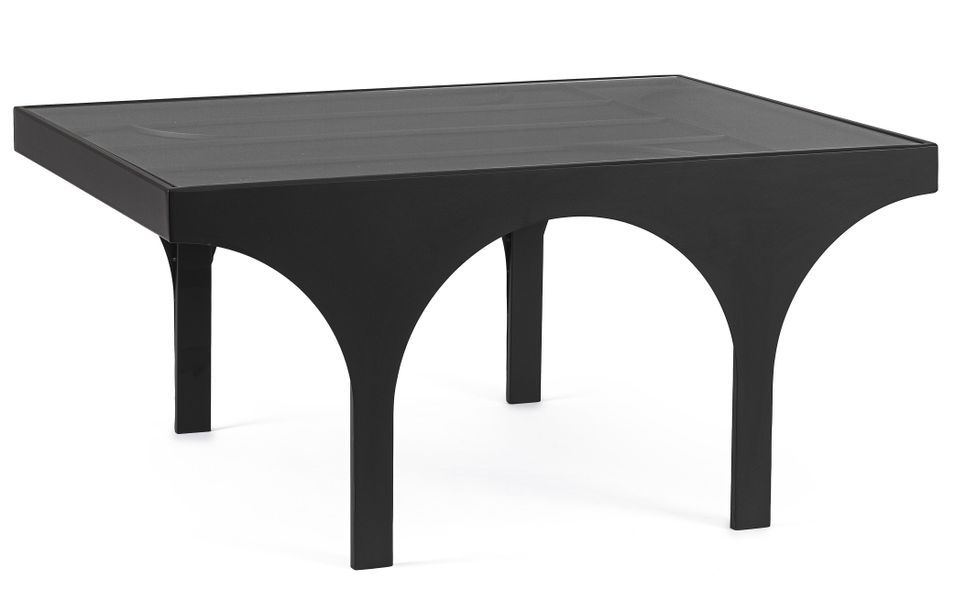Table basse rectangulaire design acier anthracite VERCAL – Sobriété géométrique - Photo n°1