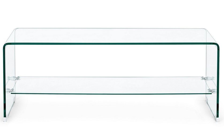 Table basse rectangulaire en verre transparent IIRIS 100 cm - Photo n°1