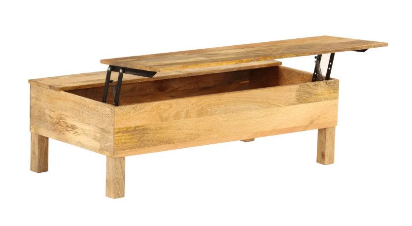 Table basse rectangulaire manguier massif clair Sempra 2 - Photo n°1