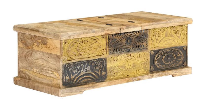 Table basse rectangulaire manguier massif clair Wick - Photo n°1