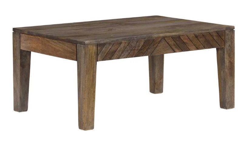 Table basse rectangulaire manguier massif foncé Lary - Photo n°1