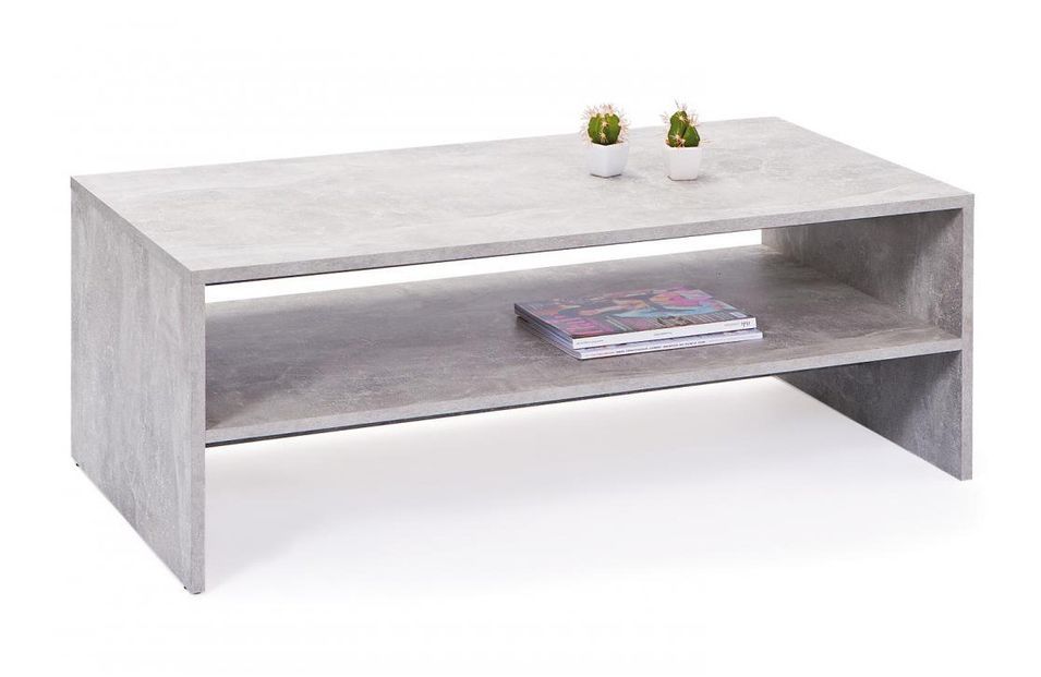 Table basse rectangulaire mélaminé effet béton Bonnie 115 cm - Photo n°1