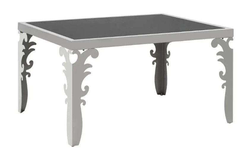 Table basse rectangulaire miroir et métal chromé Glossy - Photo n°1