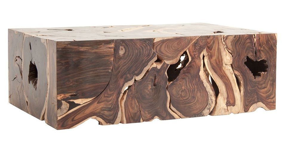 Table basse rectangulaire pasania massif foncé Arbuste - Photo n°1