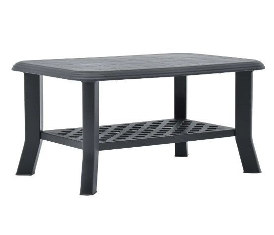 Table basse rectangulaire plastique anthracite Manu - Photo n°1