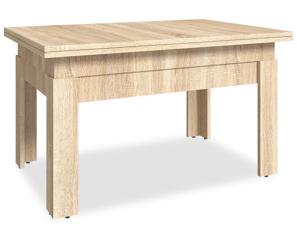 Table basse relevable bois chêne clair Gotif 90 cm - Photo n°1