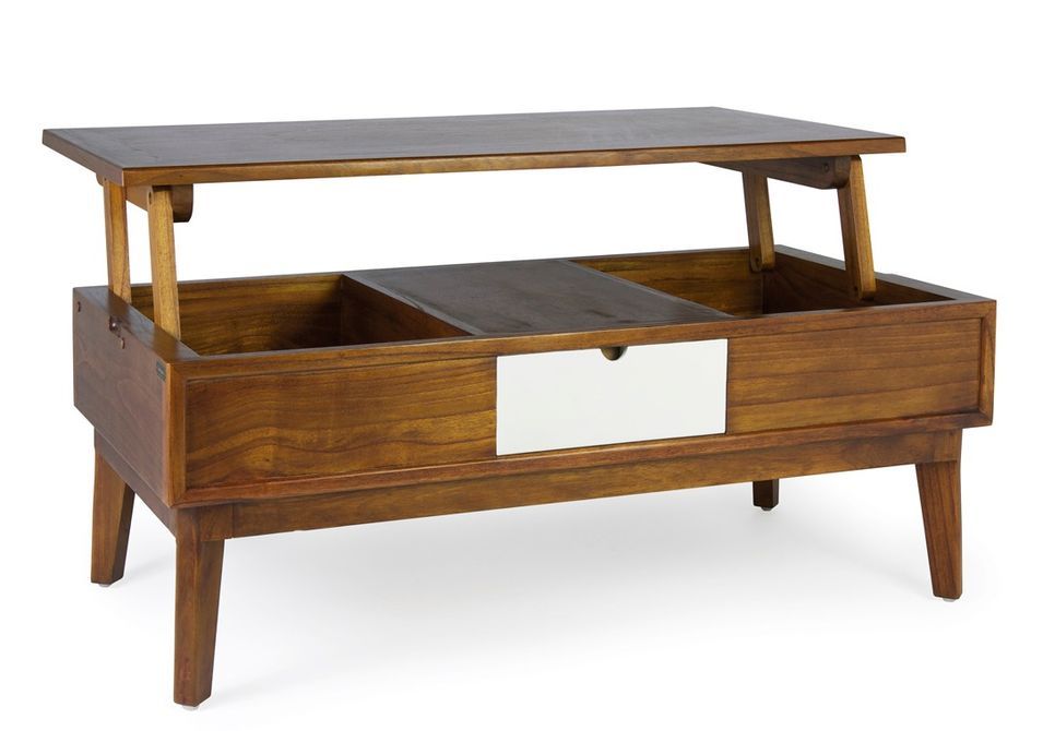 Table basse relevable bois massif de mindi KRETOS 115 cm - Photo n°1