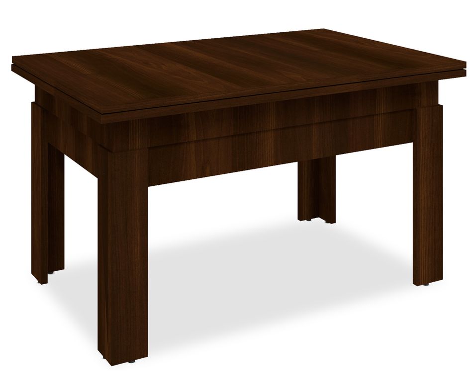 Table basse relevable bois noyer foncé Gotif 90 cm - Photo n°1