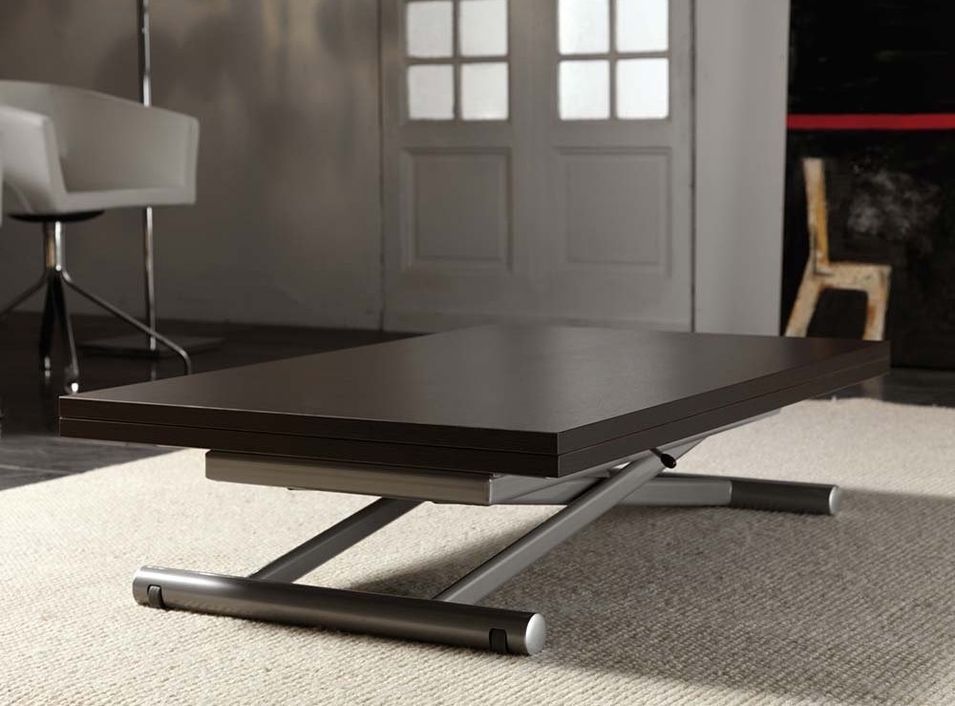 Table basse relevable bois wengué Soft 110x70/140 cm - Photo n°1