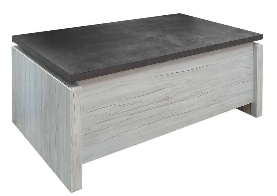 Table basse relevable chêne et béton foncé Korm - Photo n°1