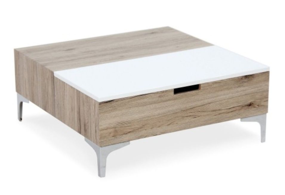 Table basse relevable effet chêne clair Kuba - Photo n°1