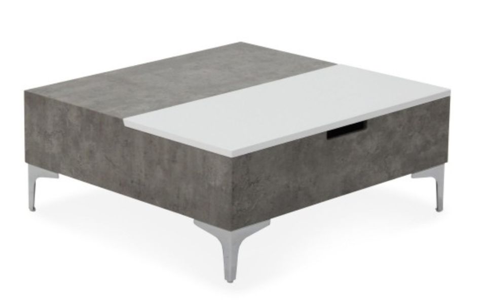 Table basse relevable effet marbre Kuba - Photo n°1