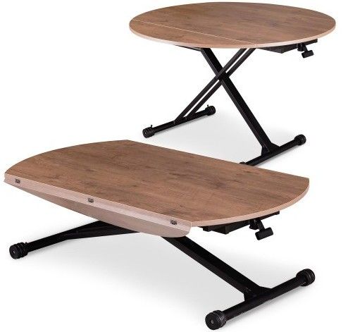 Table basse relevable et extensible chêne clair Sharon - Photo n°1