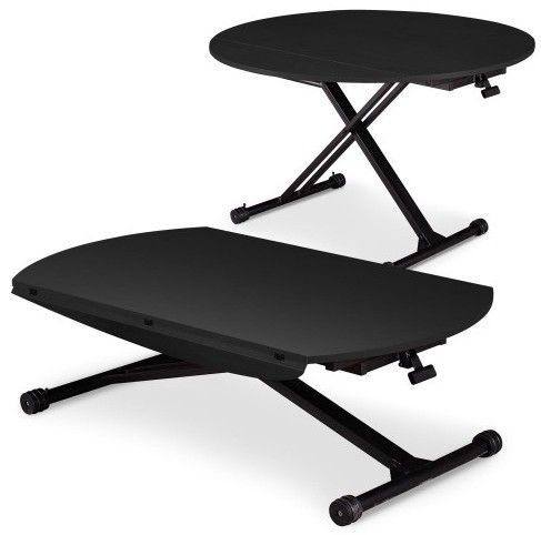 Table basse relevable et extensible noir mat Sharon - Photo n°1