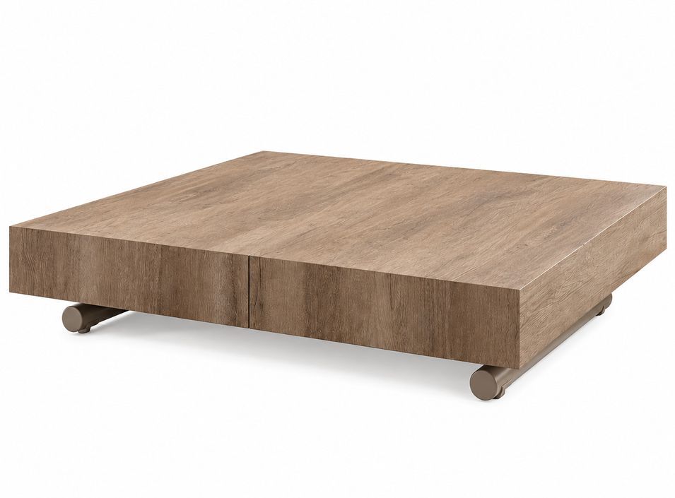 Table basse relevable extensible ALEXANDRA chêne 120 à 220 cm – Design italien - Photo n°1
