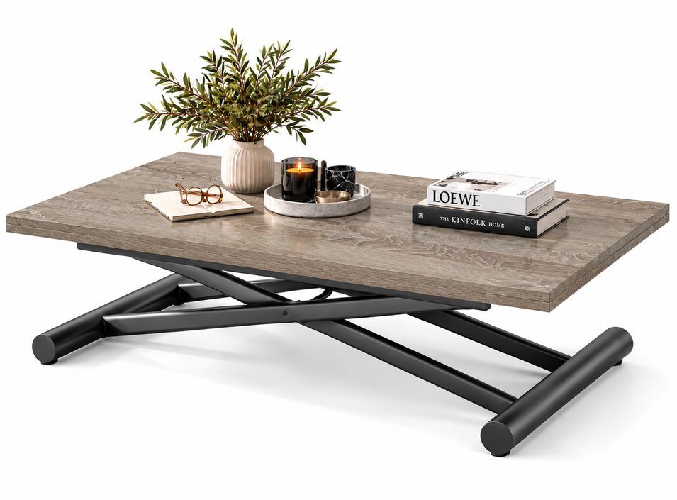 Table basse relevable extensible SOFT chêne clair 110 × 70/140 cm – Design italien - Photo n°1