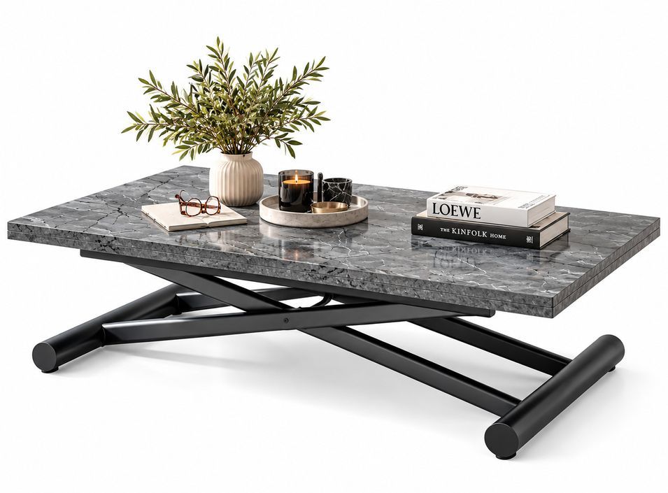 Table basse relevable extensible SOFT gris basalte 110 × 70/140 cm – Design italien - Photo n°1