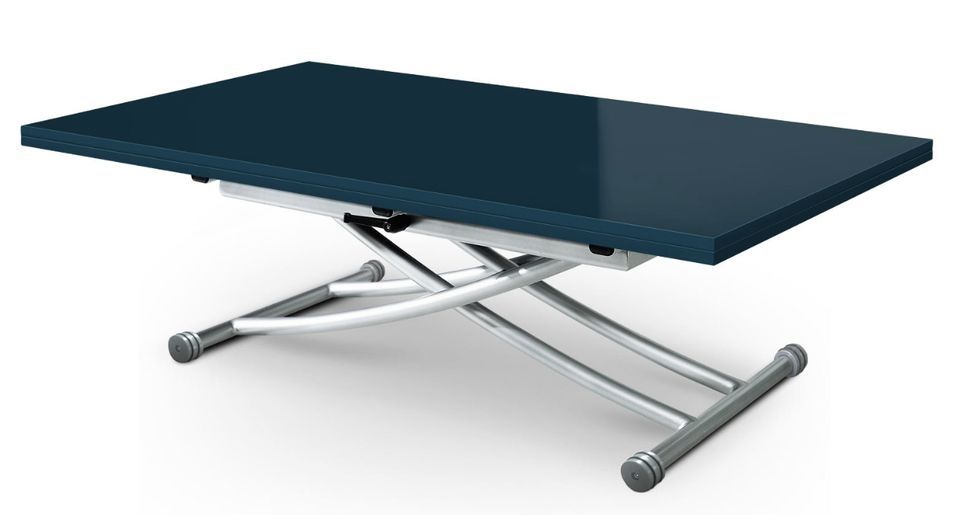 Table basse relevable Laquée Bleu Kazer 150 - Photo n°1