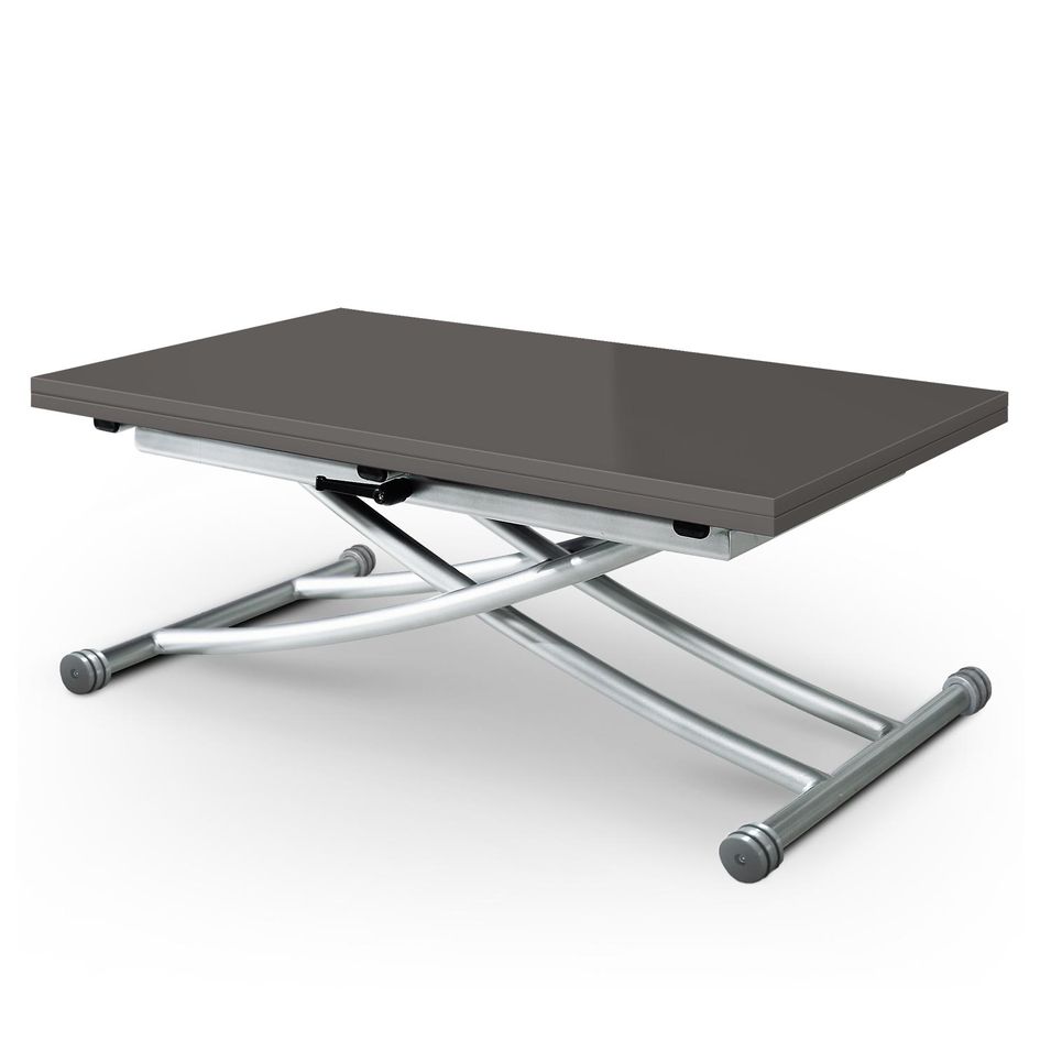 Table basse relevable Laquée Gris foncé Kazer 114 - Photo n°1