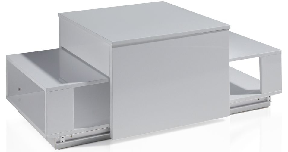 Table basse relevable Laquée Gris perle Optima - Photo n°1