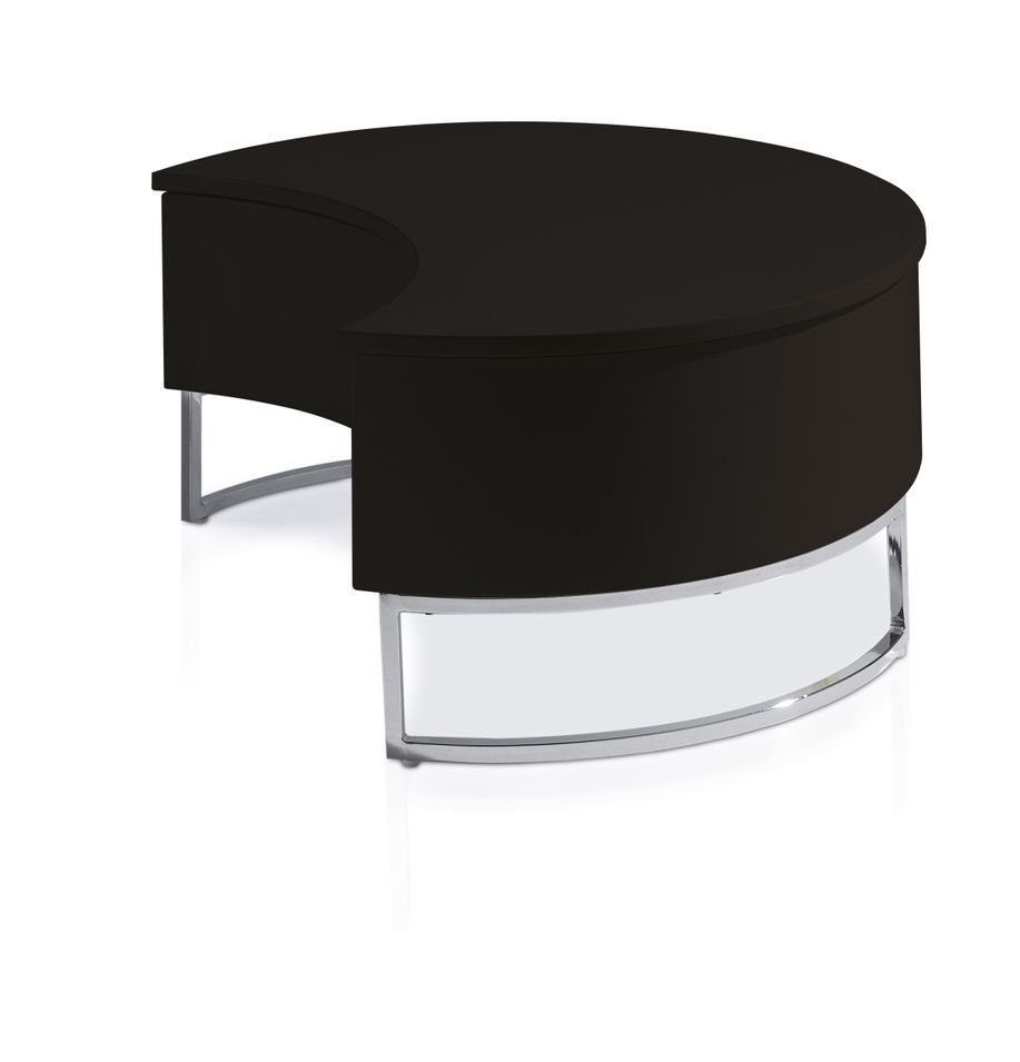 Table basse relevable Laquée Noir Pied acier chromé Luna - Photo n°1