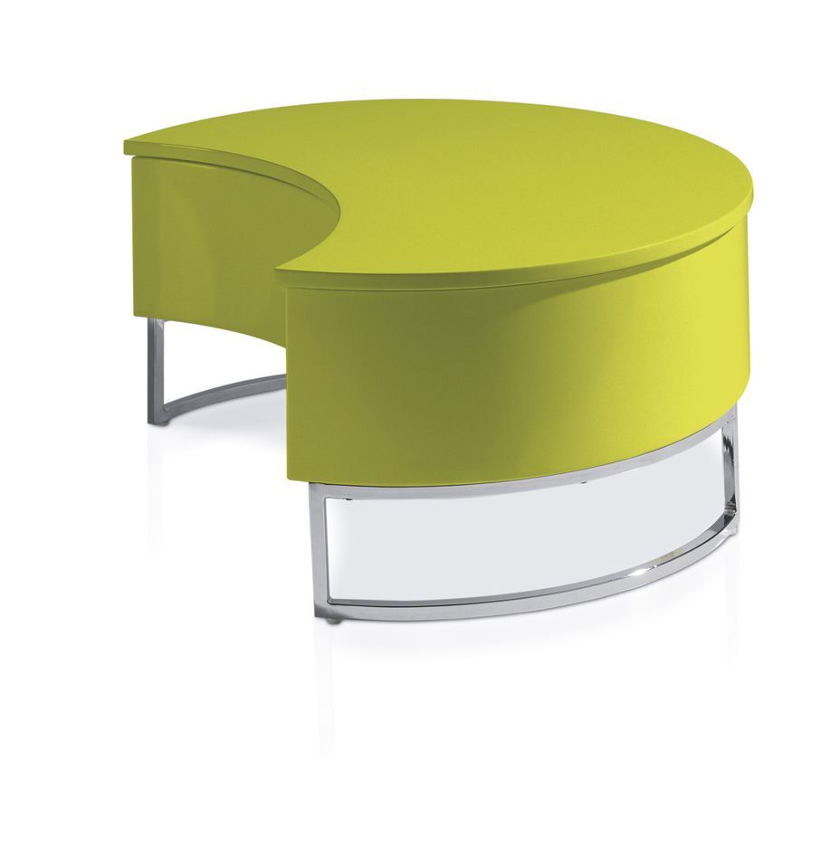 Table basse relevable Laquée Pistache Pied acier chromé Luna - Photo n°1