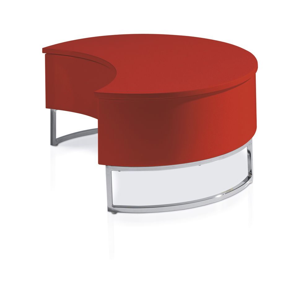 Table basse relevable Laquée Rouge Pied acier chromé Luna - Photo n°1