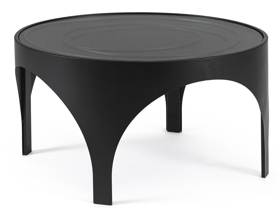 Table basse ronde 4 pieds acier anthracite VERCAL – Lignes douces - Photo n°1