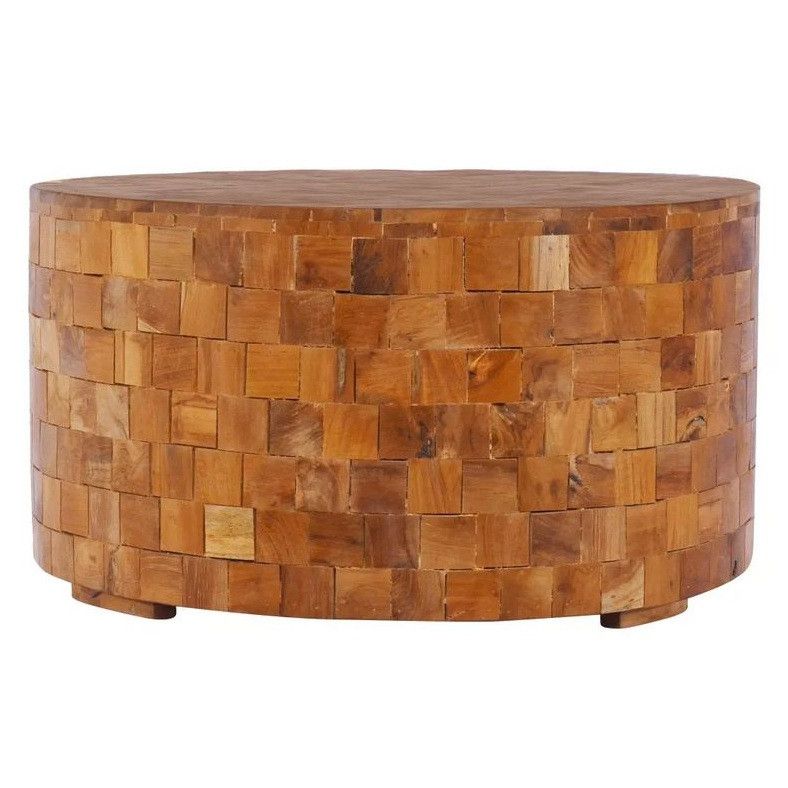Table basse ronde bois massif clair Mundi D 60 cm - Photo n°1