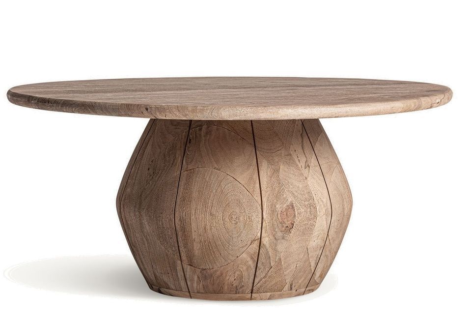 Table basse ronde bois massif clair JACQUARD Ø90 cm – Design estudi{H}ac - Photo n°1