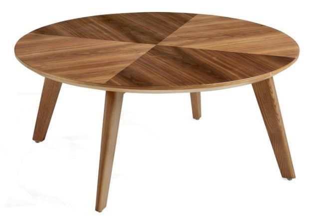Table basse ronde bois noyer Monza - Photo n°1
