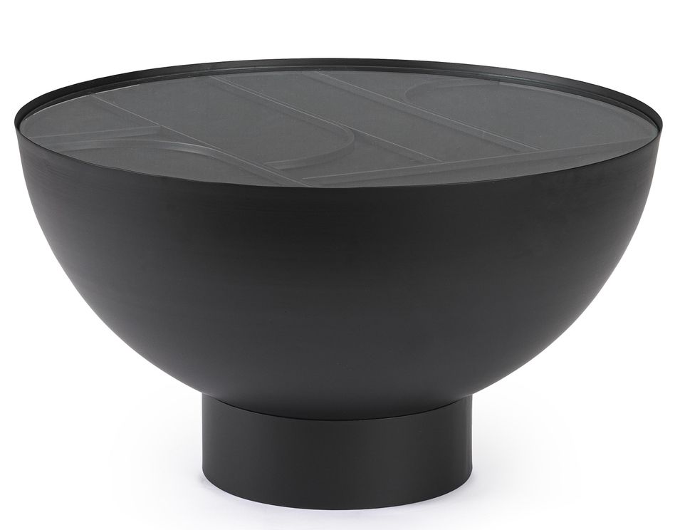 Table basse ronde design acier anthracite VERCAL – Minimalisme moderne - Photo n°1