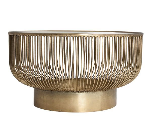 Table basse ronde design fer doré Zug 83 cm - Photo n°1